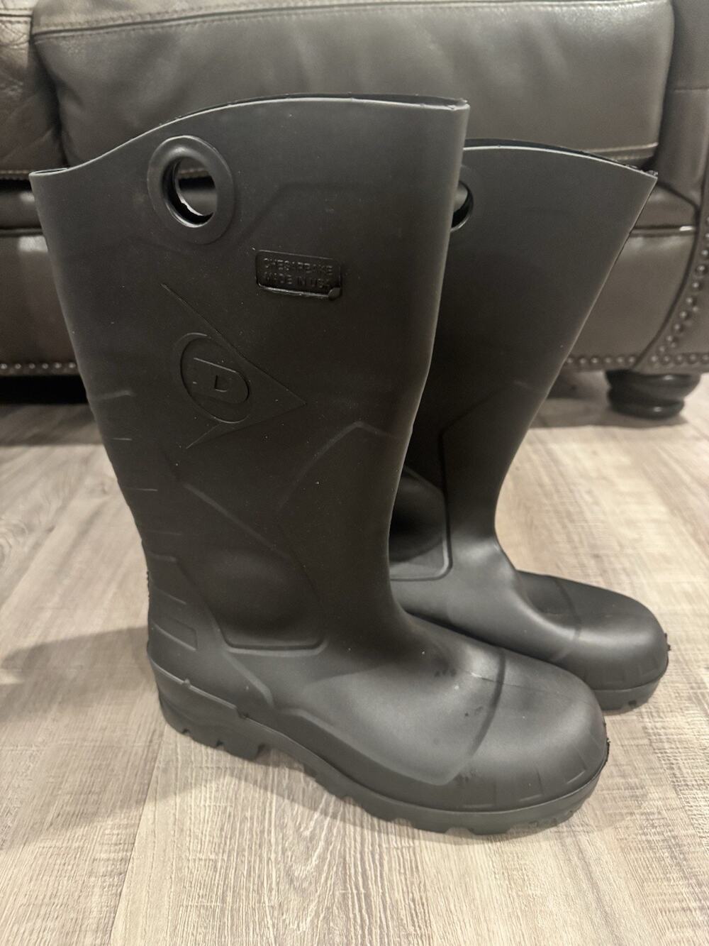 Dunlop Chesapeake Black Waterproof PVC Rubber Work Rain Boots Mens 8 NIB